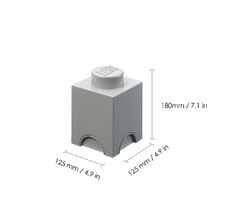 LEGO Storage Brick Multi-Pack (4 pcs) - Black, Grey, White