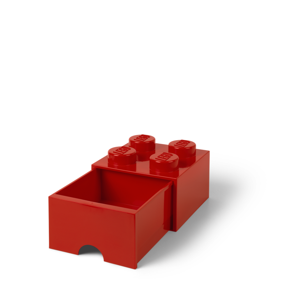 LEGO úložný box 4 s šuplíkem - červená