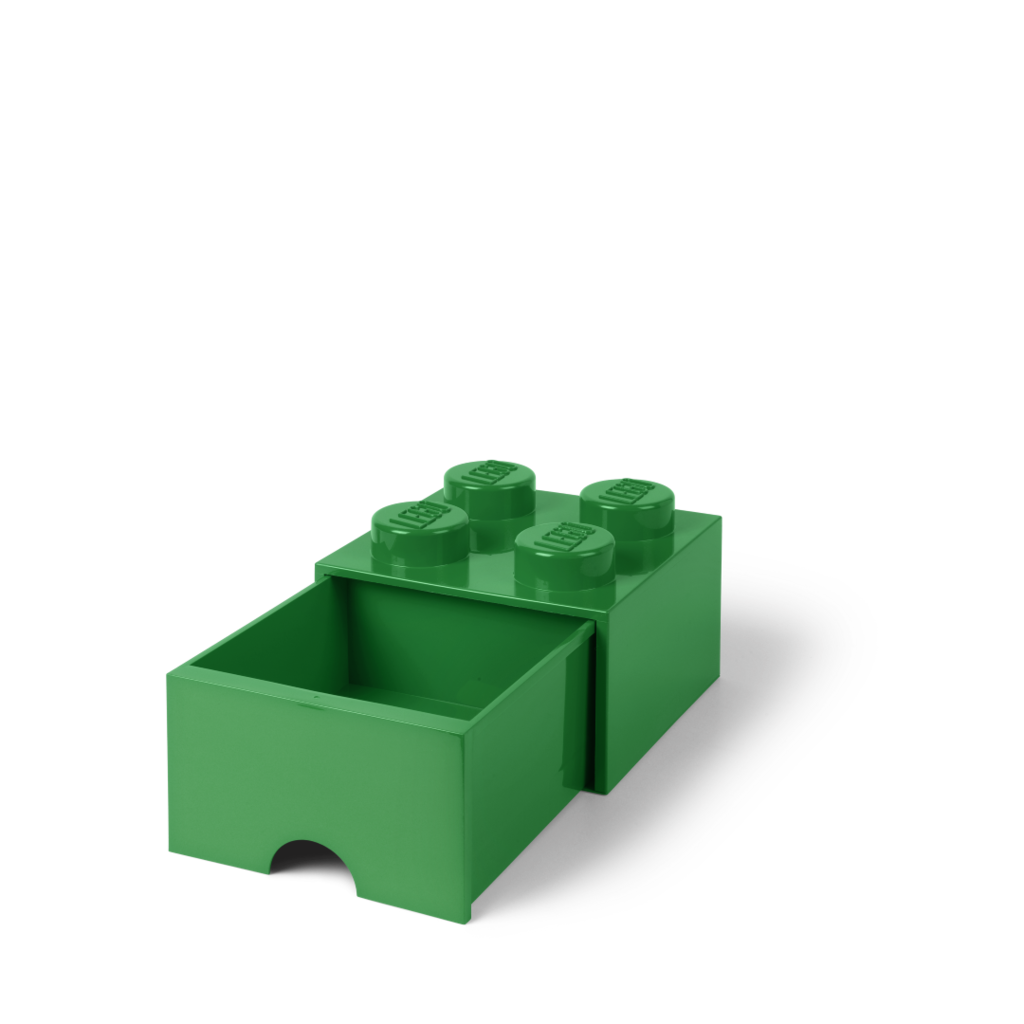 LEGO úložný box 4 s šuplíkem - tmavě zelená
