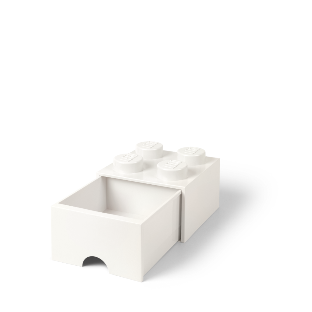 LEGO úložný box 4 so zásuvkou - biela