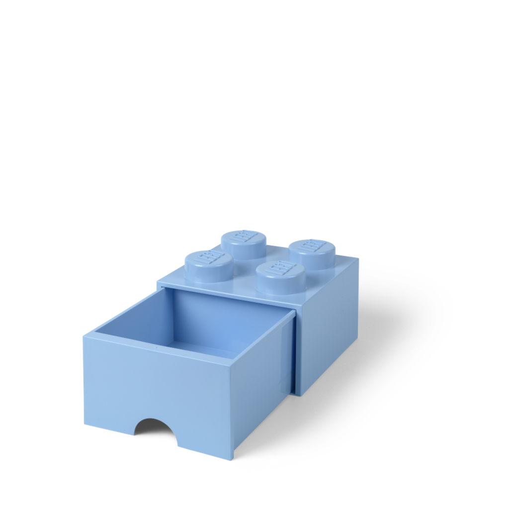 LEGO úložný box 4 s šuplíkem - světle modrá