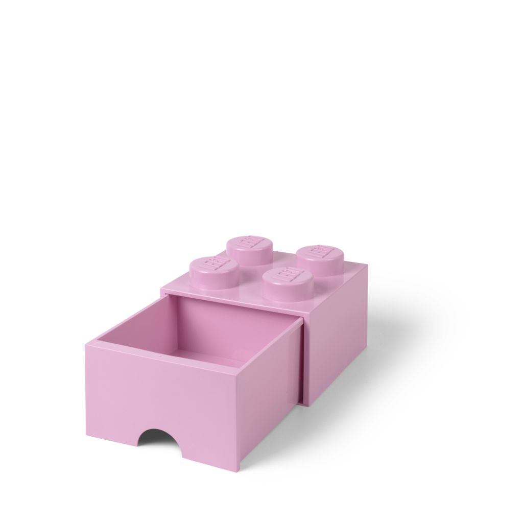 LEGO úložný box 4 s šuplíkem - světle růžová