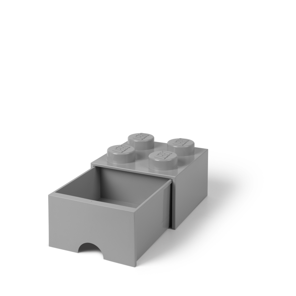 LEGO úložný box 4 s šuplíkem - šedá