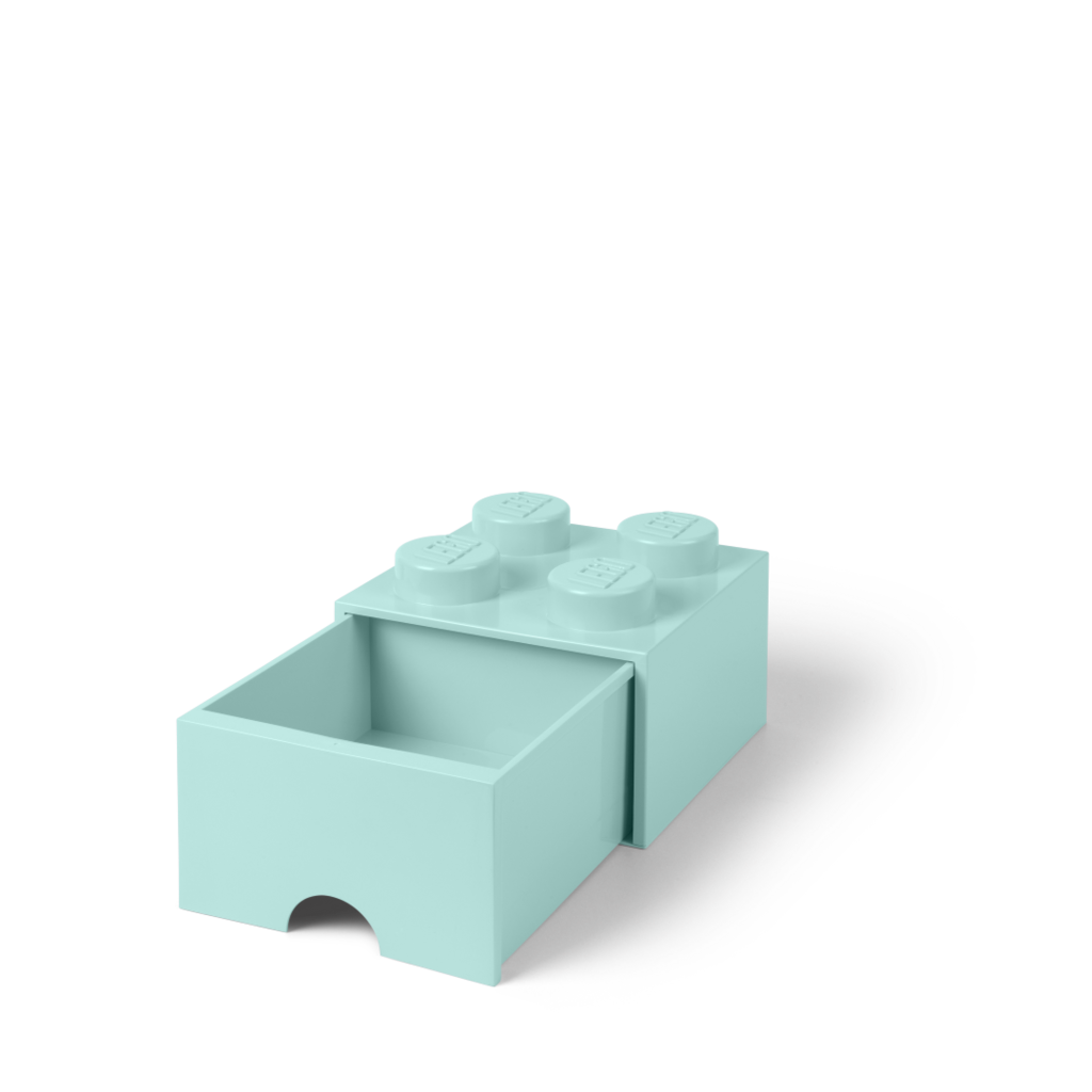 LEGO úložný box 4 so zásuvkou - aqua