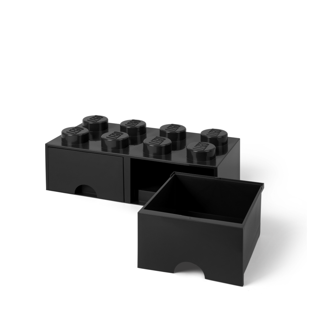 LEGO úložný box 8 s šuplíky - černá