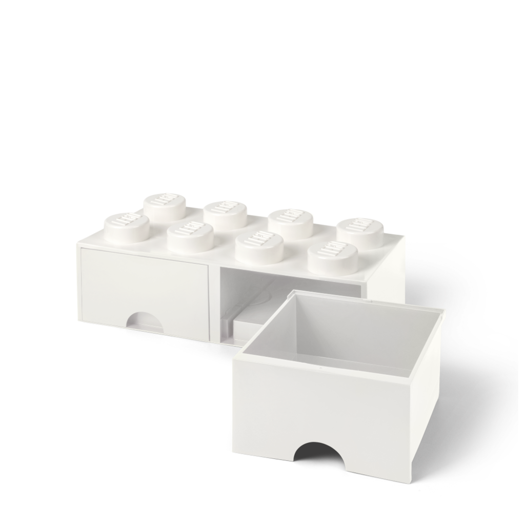 LEGO úložný box 8 s šuplíky - bílá