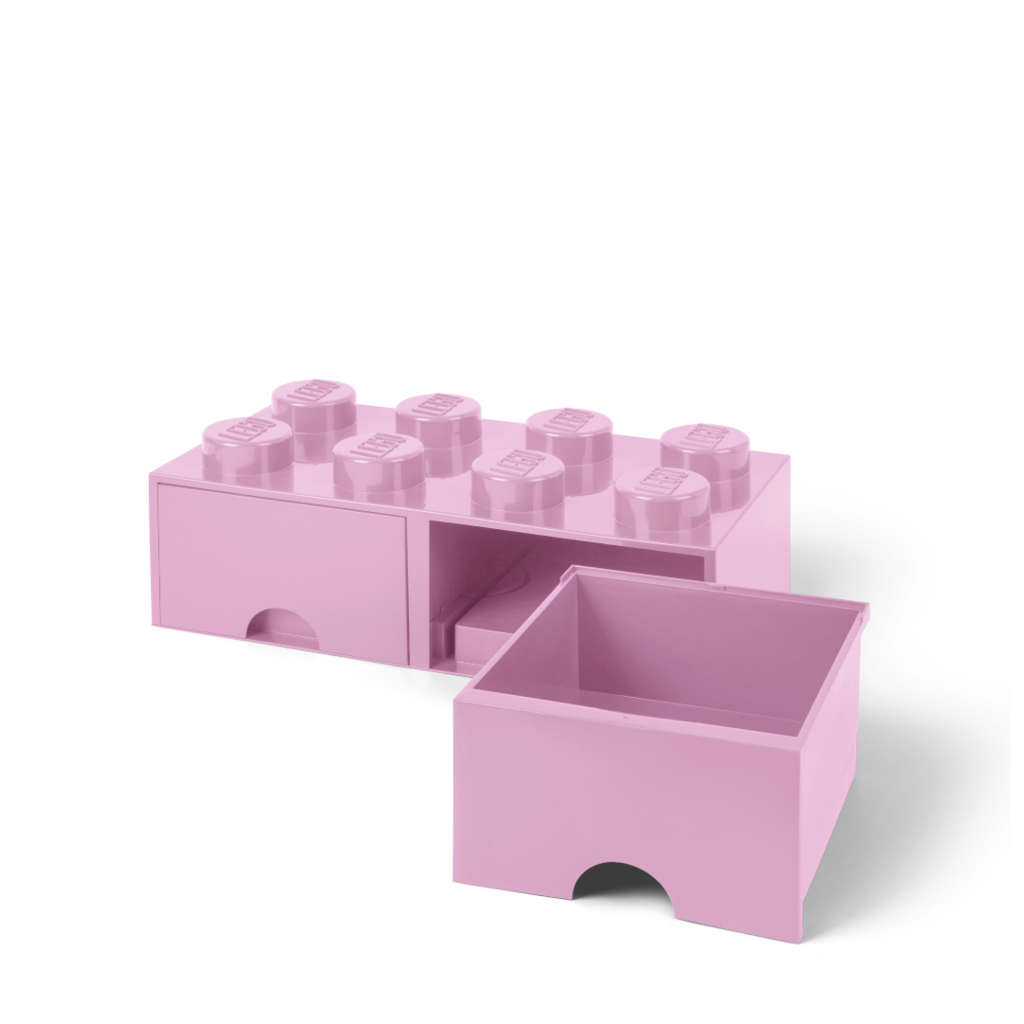 LEGO úložný box 8 s šuplíky - světle růžová