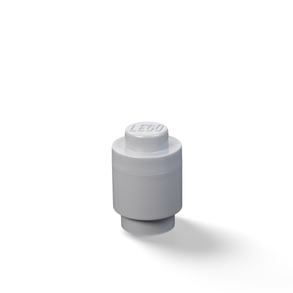 LEGO Storage Brick 1 Round - Medium Stone Grey