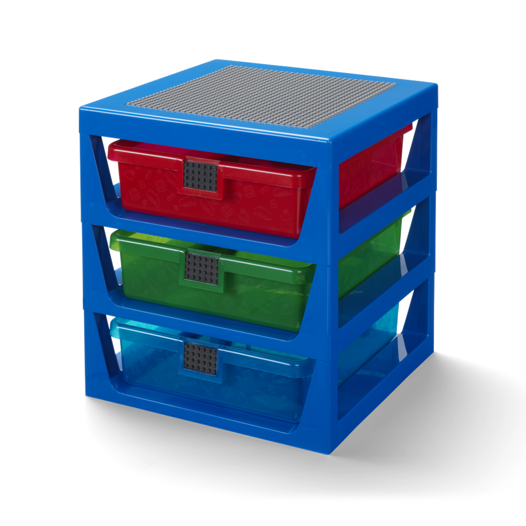 LEGO organizér s tromi zásuvkami - modrá