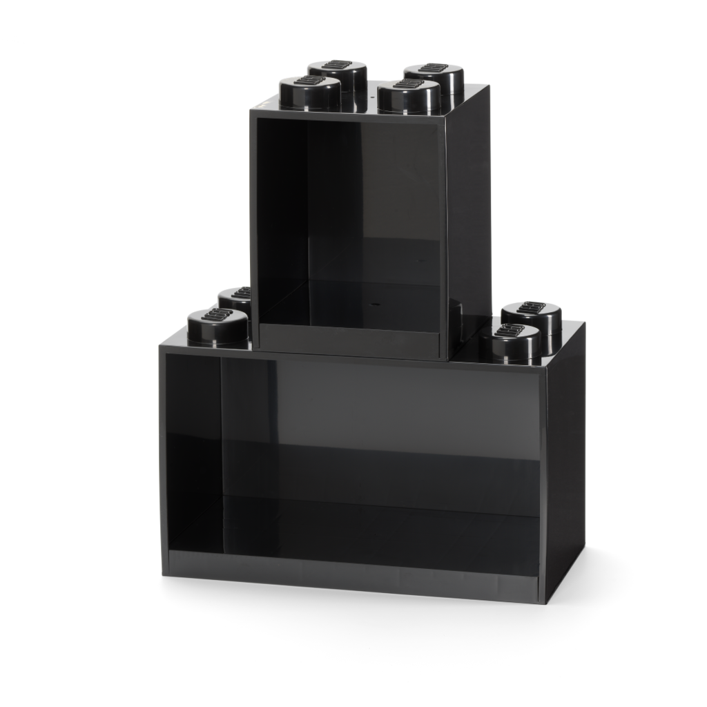 LEGO Brick závěsné police, set 2 ks - černá