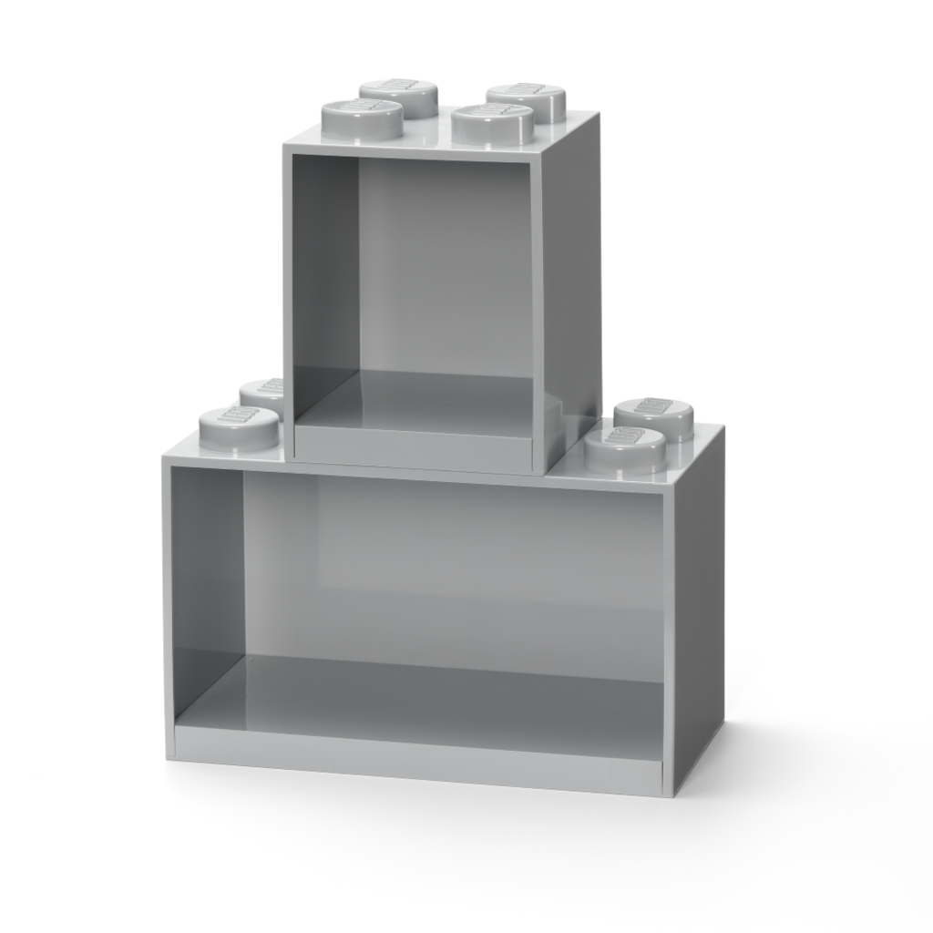 LEGO Brick závesné police, set 2 ks - šedá