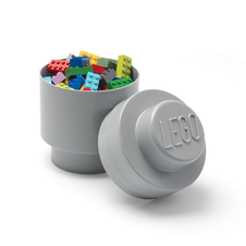 LEGO Storage Brick 1 Round - Medium Stone Grey
