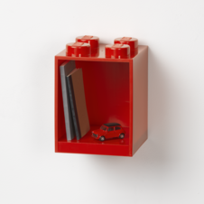 LEGO Brick Shelf 4 Knobs - Red
