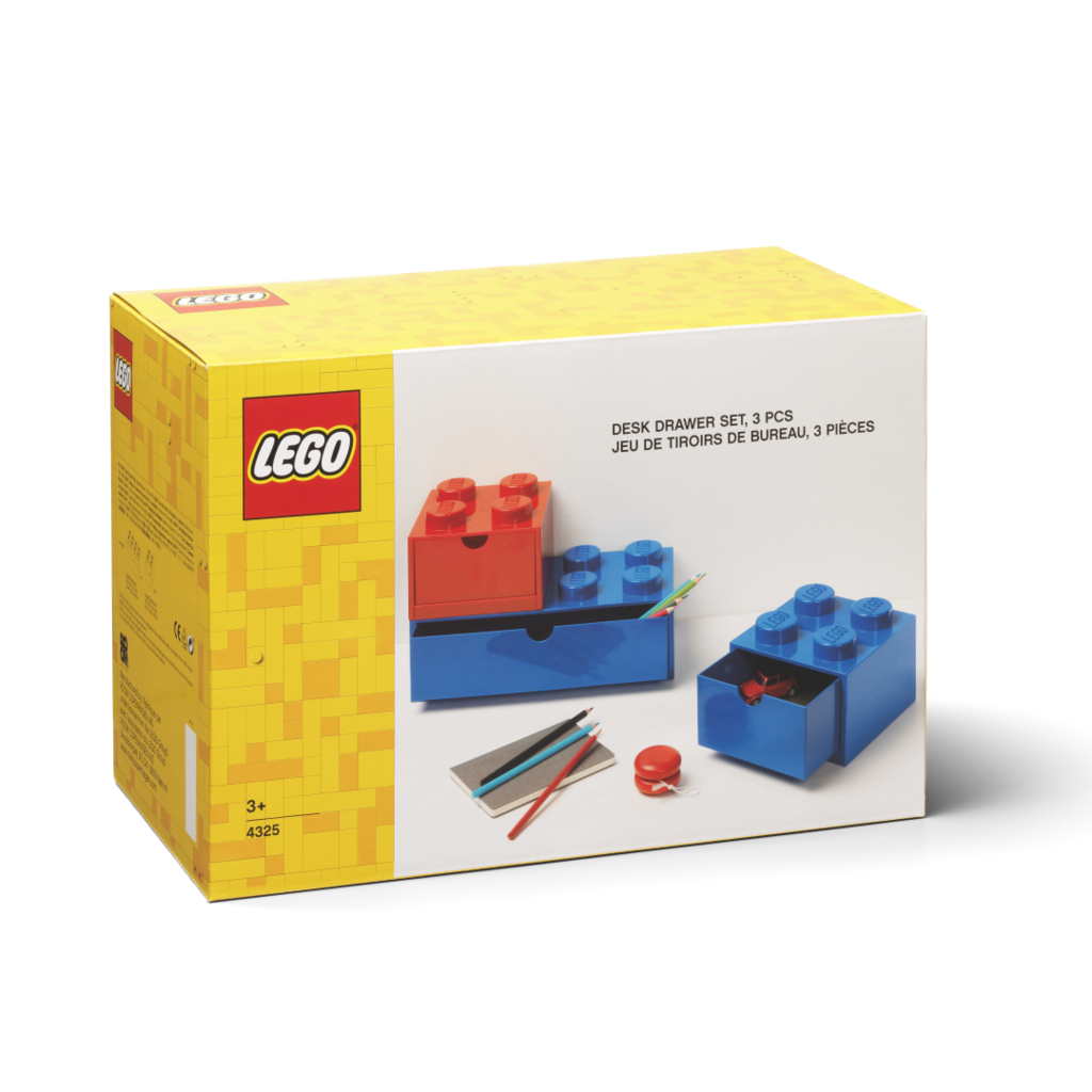 LEGO Desk Drawer Set 3 Pcs Red Blue