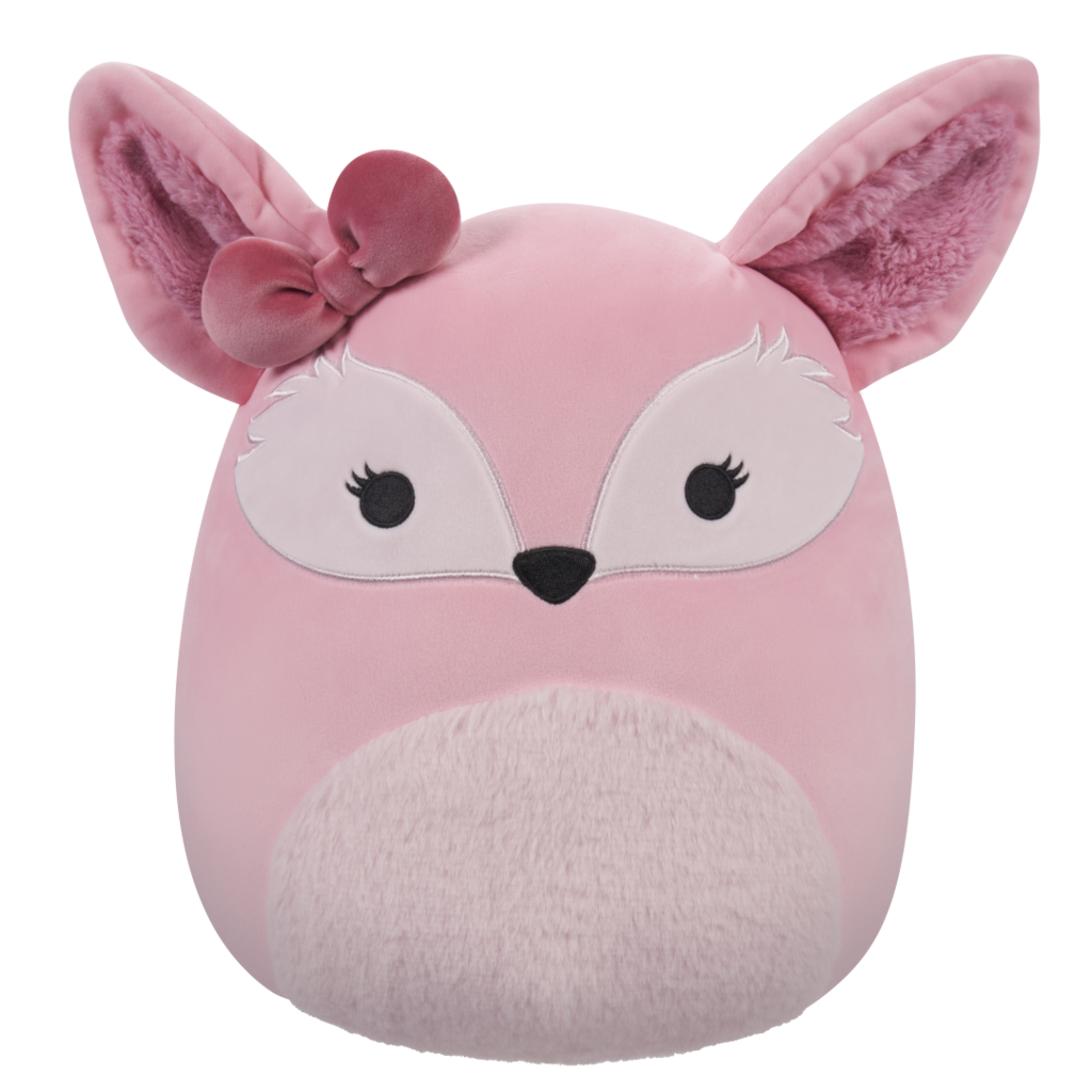 SQUISHMALLOWS Miracle the Pink Fennec Fox W/Bow, 30 cm
