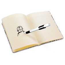 LEGO Stationery Zápisník A5 s čiernym perom - Minifigure Brick