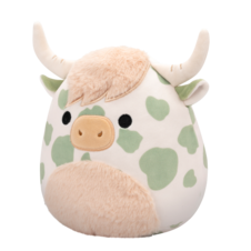 SQUISHMALLOWS Celestino the Sage Green Spotted Highland Cow W/Fuzzy Belly