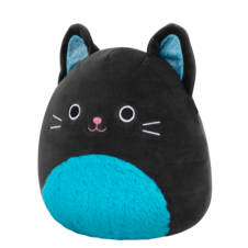 SQUISHMALLOWS Eponine - Black Cat W/Neon Blue Fuzzy Belly and Sparkle Ears