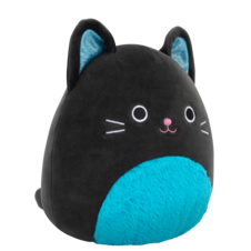 SQUISHMALLOWS Eponine - Black Cat W/Neon Blue Fuzzy Belly and Sparkle Ears