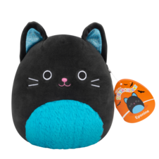 SQUISHMALLOWS Eponine - Black Cat W/Neon Blue Fuzzy Belly and Sparkle Ears