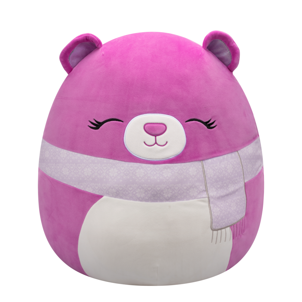 SQUISHMALLOWS Crisanta the Purple Bear W/Scarf, 50 cm