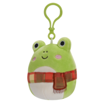 SQUISHMALLOWS Clip-On Wendy the Green Frog W/Plaid Scarf