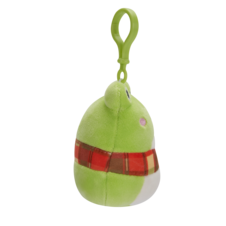SQUISHMALLOWS Clip-On Wendy the Green Frog W/Plaid Scarf