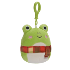 SQUISHMALLOWS Clip-On Wendy the Green Frog W/Plaid Scarf