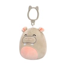 SQUISHMALLOWS Clip-On Harrison the Grey Hippo W/Pink Belly