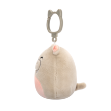 SQUISHMALLOWS Clip-On Harrison the Grey Hippo W/Pink Belly