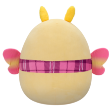 SQUISHMALLOWS Miry the Yellow Moth W/Pink Plaid Scarf, 50 cm