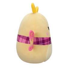 SQUISHMALLOWS Miry the Yellow Moth W/Pink Plaid Scarf, 50 cm