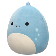 SQUISHMALLOWS John-John the Slate Blue Dino W/White Belly, 40 cm