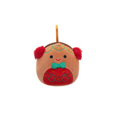 SQUISHMALLOWS Ornament plush Cash the Gingerbread Boy W/Earmuffs, 10cm