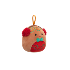 SQUISHMALLOWS Ornament plush Cash the Gingerbread Boy W/Earmuffs, 10cm