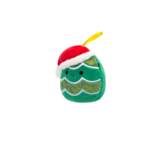 SQUISHMALLOWS Ornament plush Andy the Christmas Tree W/Santa Hat, 10cm