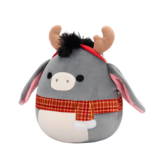 SQUISHMALLOWS Jason the Grey Donkey W/Antlers and Scarf