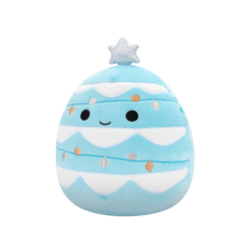 SQUISHMALLOWS Keiko the Light Blue Christmas Tree W/Snow Trims
