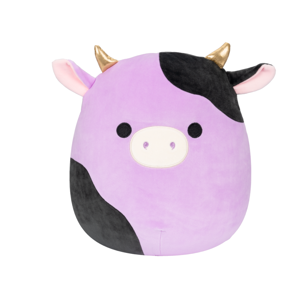 SQUISHMALLOWS Alexie the Purple And Black Cow W/Gold Horns, 60 cm
