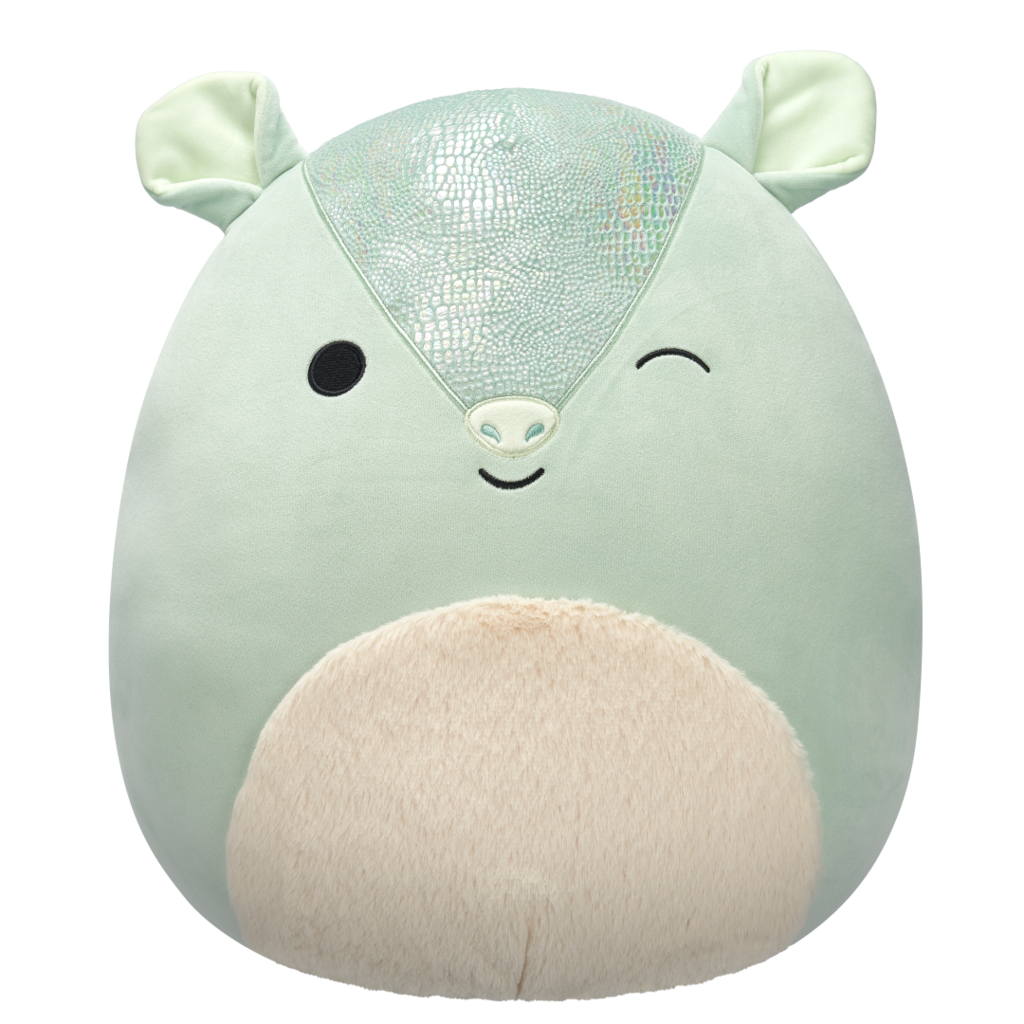 SQUISHMALLOWS Arilla the Winking Green Armadillo W/Fuzzy Belly, 40 cm