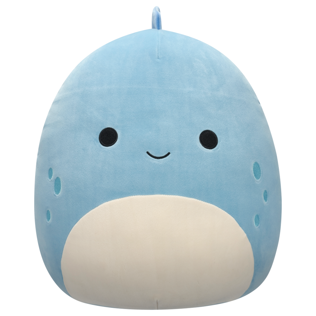 SQUISHMALLOWS John-John the Slate Blue Dino W/White Belly, 40 cm