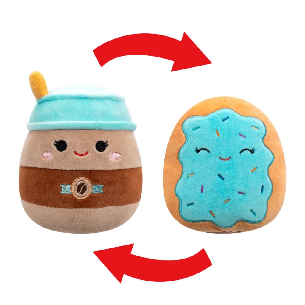 SQUISHMALLOWS Flip-A-Mallows Hautely the To-Go Coffee/Erissa the Toaster Pastry 
