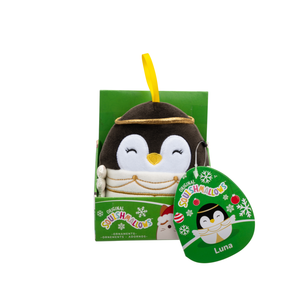 SQUISHMALLOWS Ornament plush Luna the Penguin in Angel Outfit, 10cm