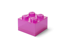 LEGO Storage Brick 4 Top Lid - Glitter Medium Violet