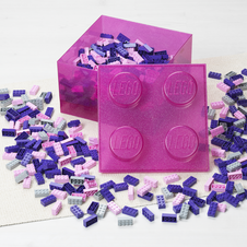 LEGO Storage Brick 4 Top Lid - Glitter Medium Violet