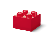 LEGO Storage Brick 4 Top Lid - Translucent Red