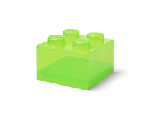 LEGO Storage Brick 4 Top Lid - Translucent Light Green