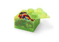 LEGO Storage Brick 4 Top Lid - Translucent Light Green