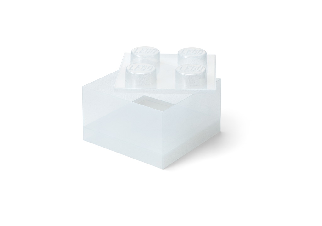 LEGO Storage Brick 4 Top Lid - Glitter Translucent