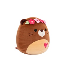 SQUISHMALLOWS Chip the Brown Beaver W/Flower Crown and Hearts